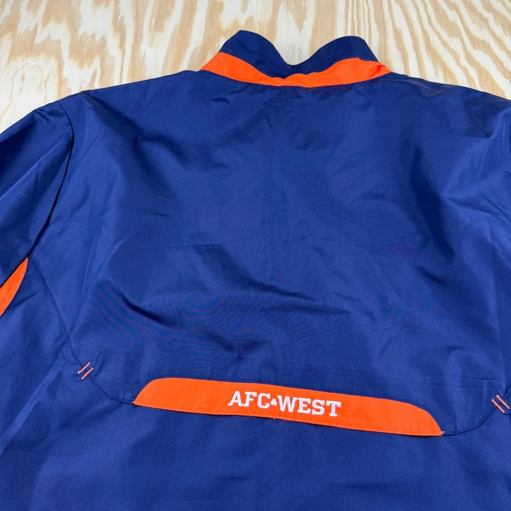 Reebok NFL Onfield Denver Broncos Mens XL Quarter Zip Windbreaker Jacket Blue